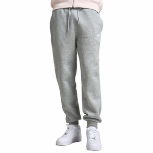 Nike Club Fleece Heather Gray Sweatpants White Embroidered Swoosh Logo Men Small